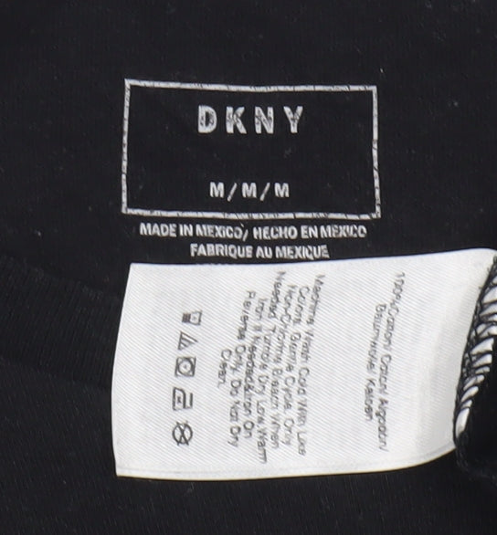 DKNY Men's Black Logo T-Shirt M, Short Sleeve Crew Neck