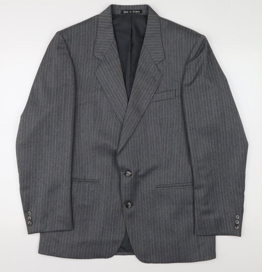 Dunn & Co Men's Grey Striped Blazer Size 40R