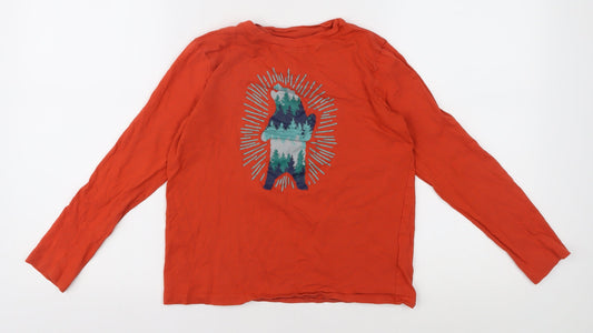 Lands' End Boys Red Graphic Print Long Sleeve T-Shirt L
