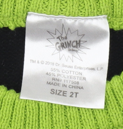 The Grinch Boys Black Pullover Christmas Jumper, 2 Years