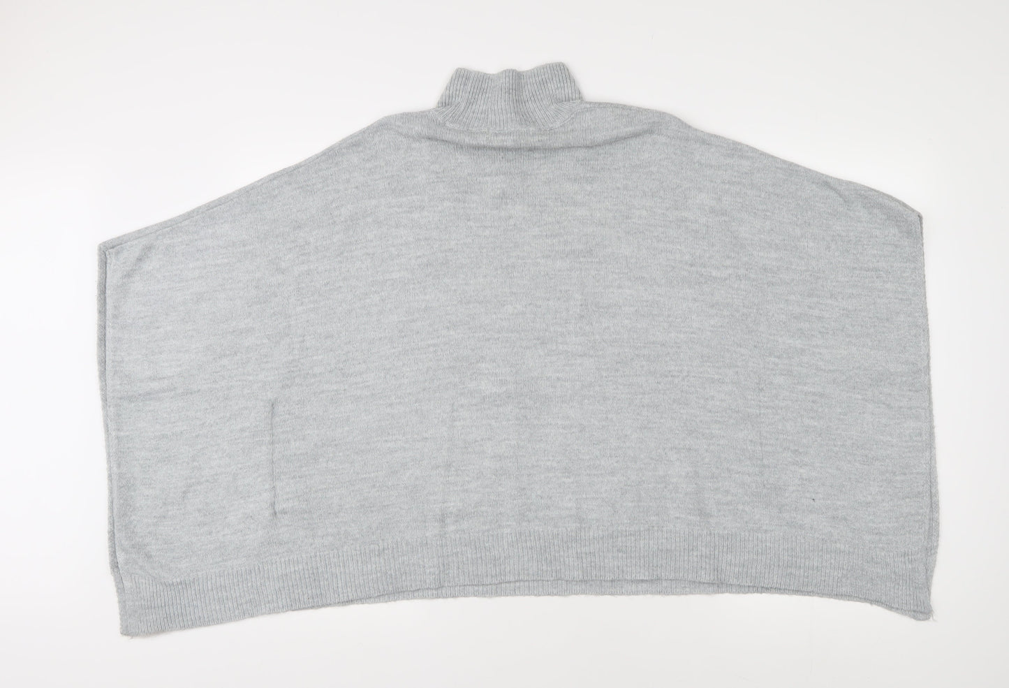Oasis Women's Grey High Neck Cape Style Jumper S