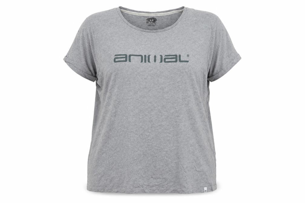 Womens UK Size 22 Animal Grey Cotton T-Shirt