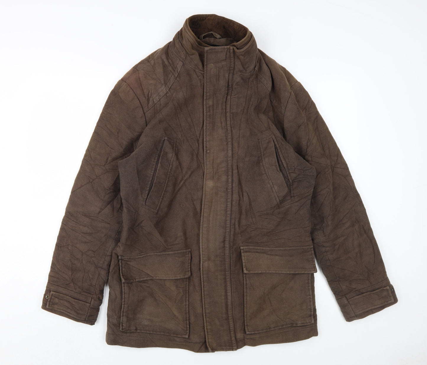 Thomas Nash Men's Brown Coat Medium Cotton Blend