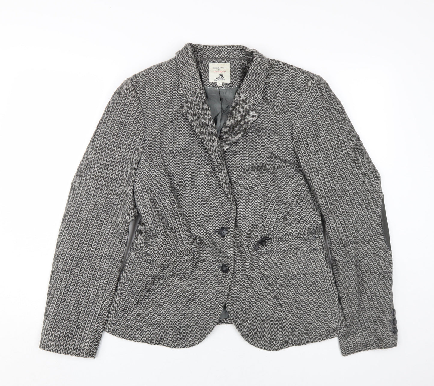 Collection by Jackpot Women’s Grey Herringbone Blazer
