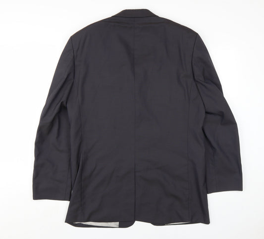 Next Men's Black Blazer 40R Regular Wool Formal