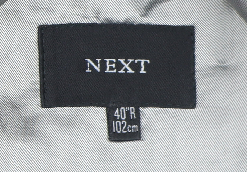 Next Men's Black Blazer 40R Regular Wool Formal