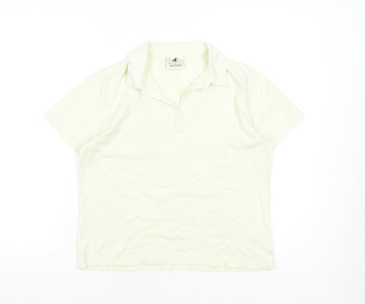 Tulchan Women's White Polo Shirt M Basic Regular