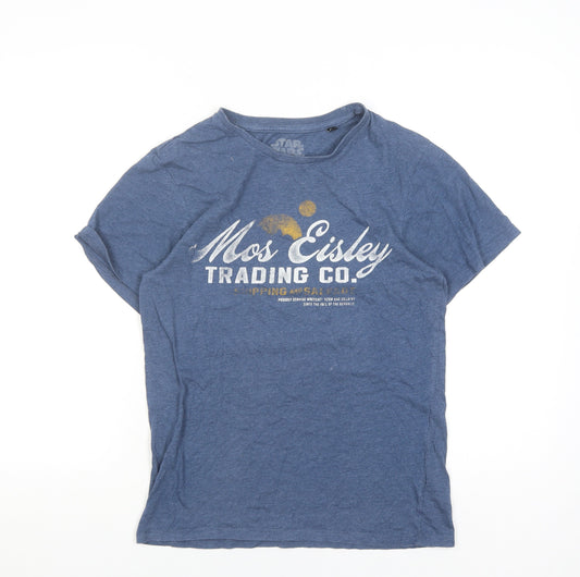 Star Wars Blue Men's S T-Shirt, Mos Eisley Scene