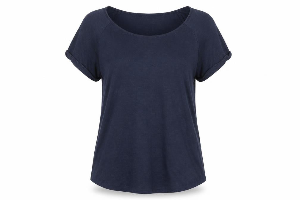 Oasis Women's Blue Basic T-Shirt, Size S, Round Neck