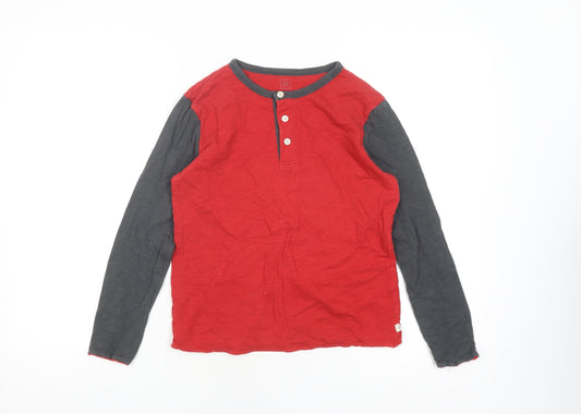 Gap Boys Red Long Sleeve Henley Casual Top Size 10