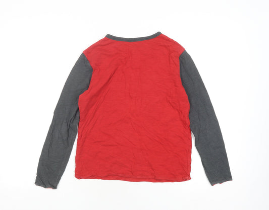 Gap Boys Red Long Sleeve Henley Casual Top Size 10