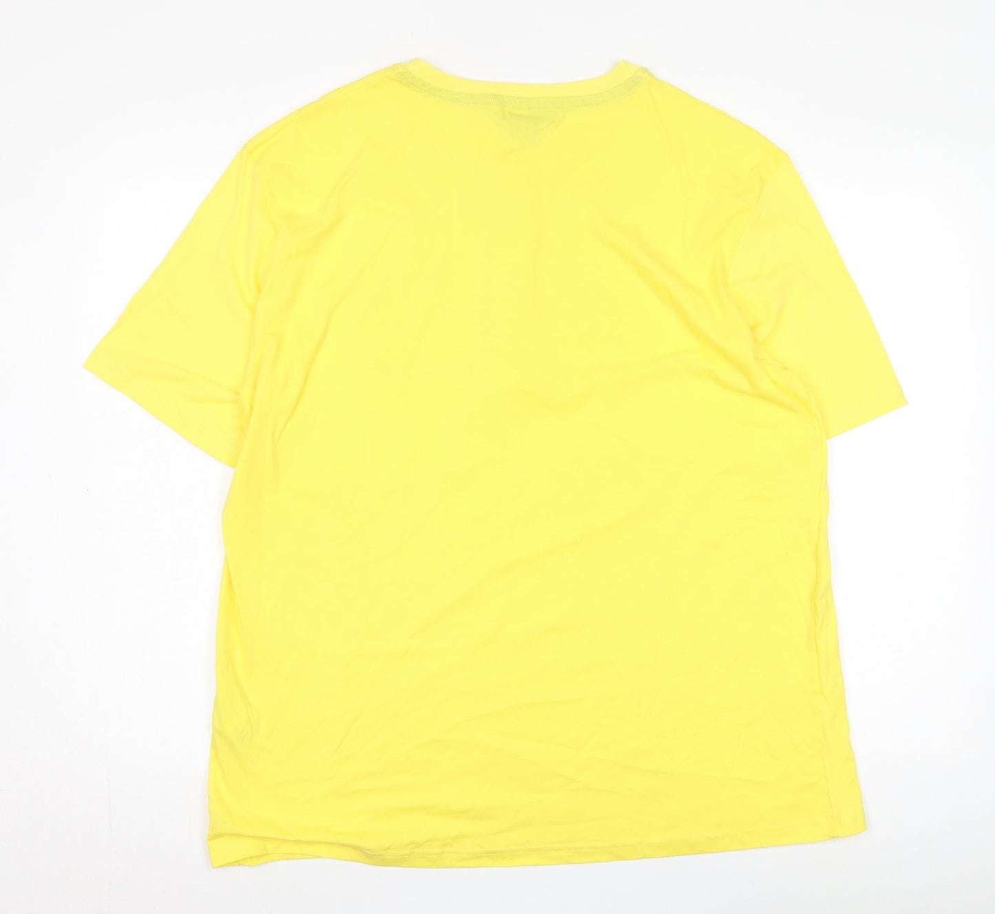 Atlasformen Men’s Yellow Henley T-Shirt XL, Short Sleeve, Cotton