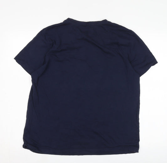 MCS Blue Men's XL Cotton Crew Neck T-Shirt