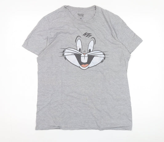 Looney Tunes Grey Cartoon Crew Neck T-Shirt M