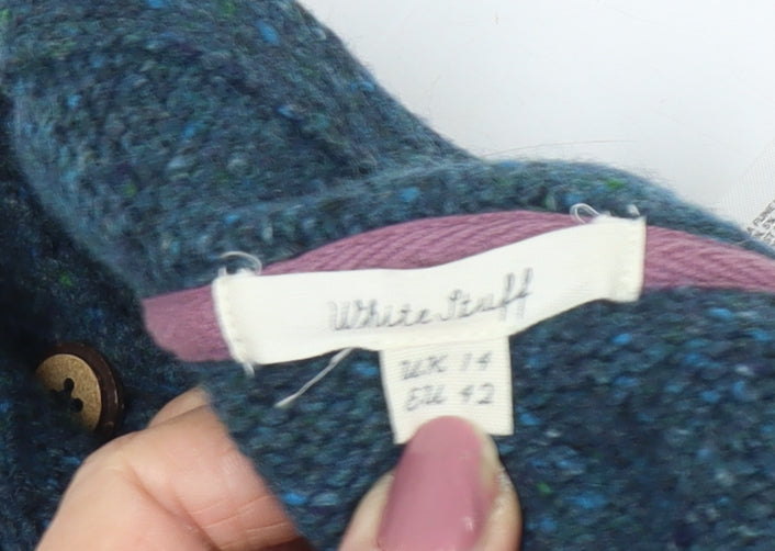 White Stuff Women's Blue Roll Neck Jumper Size 14
