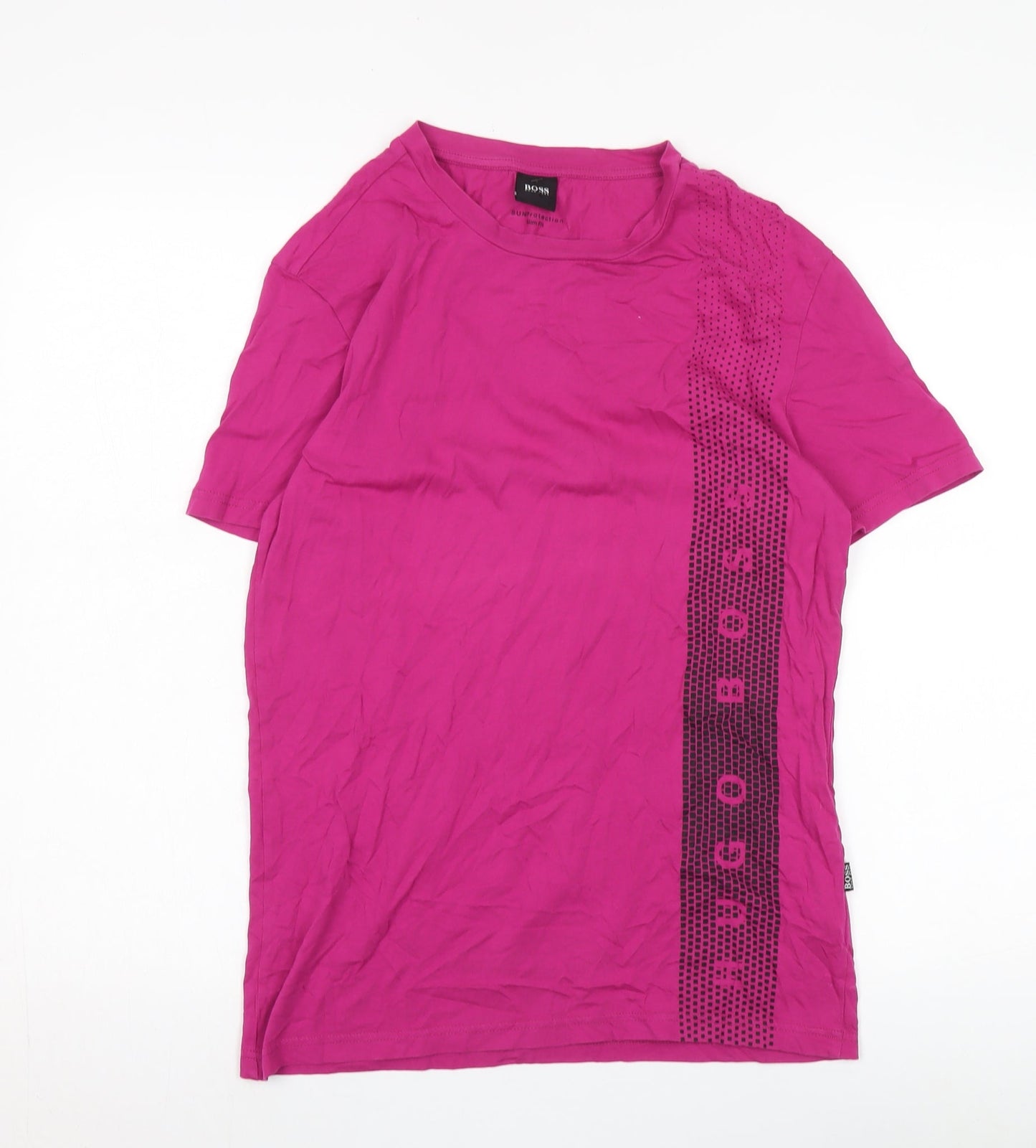 Hugo Boss Unisex Pink Basic T-Shirt M Cotton Crew Neck