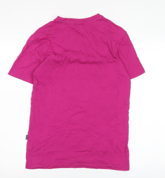 Hugo Boss Unisex Pink Basic T-Shirt M Cotton Crew Neck