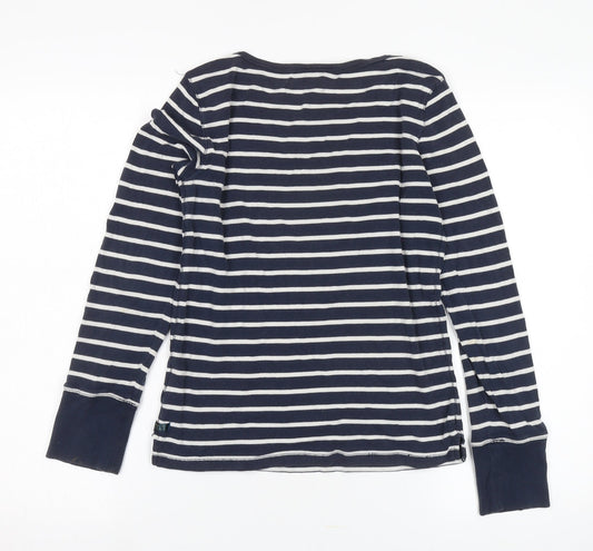 Polo Jeans Co. Women's Blue Striped Long Sleeve T-Shirt