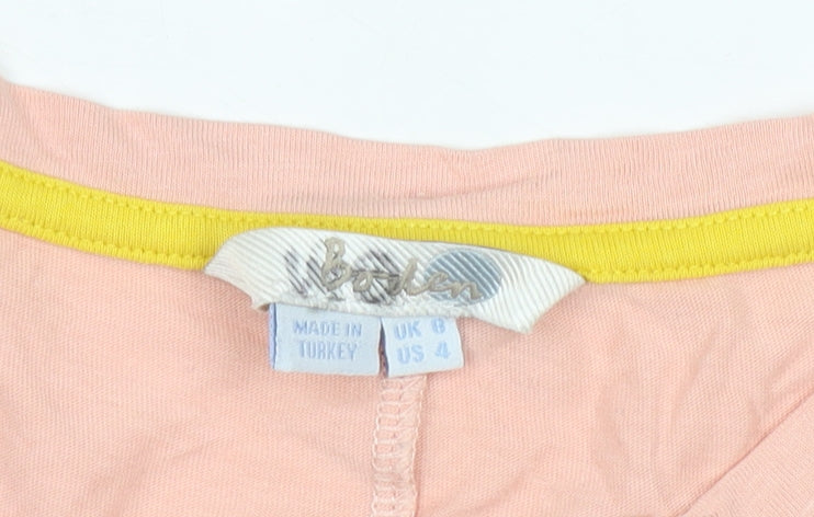 Boden Women's Pink Basic T-Shirt, Size S, Cotton Modal Blend