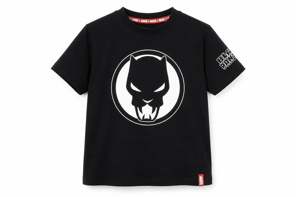 Marvel Black Panther Boys' T-Shirt, 6-7 Years, Black, Casual