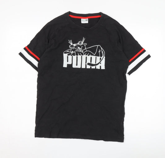 Puma Men's Black Pink Panther Cotton T-Shirt S