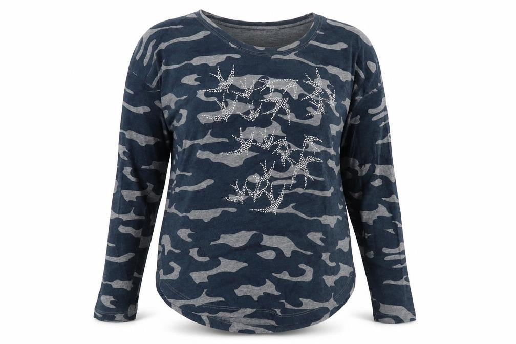 Marie Lund Women’s Camouflage Blue 2XL Jersey T-Shirt