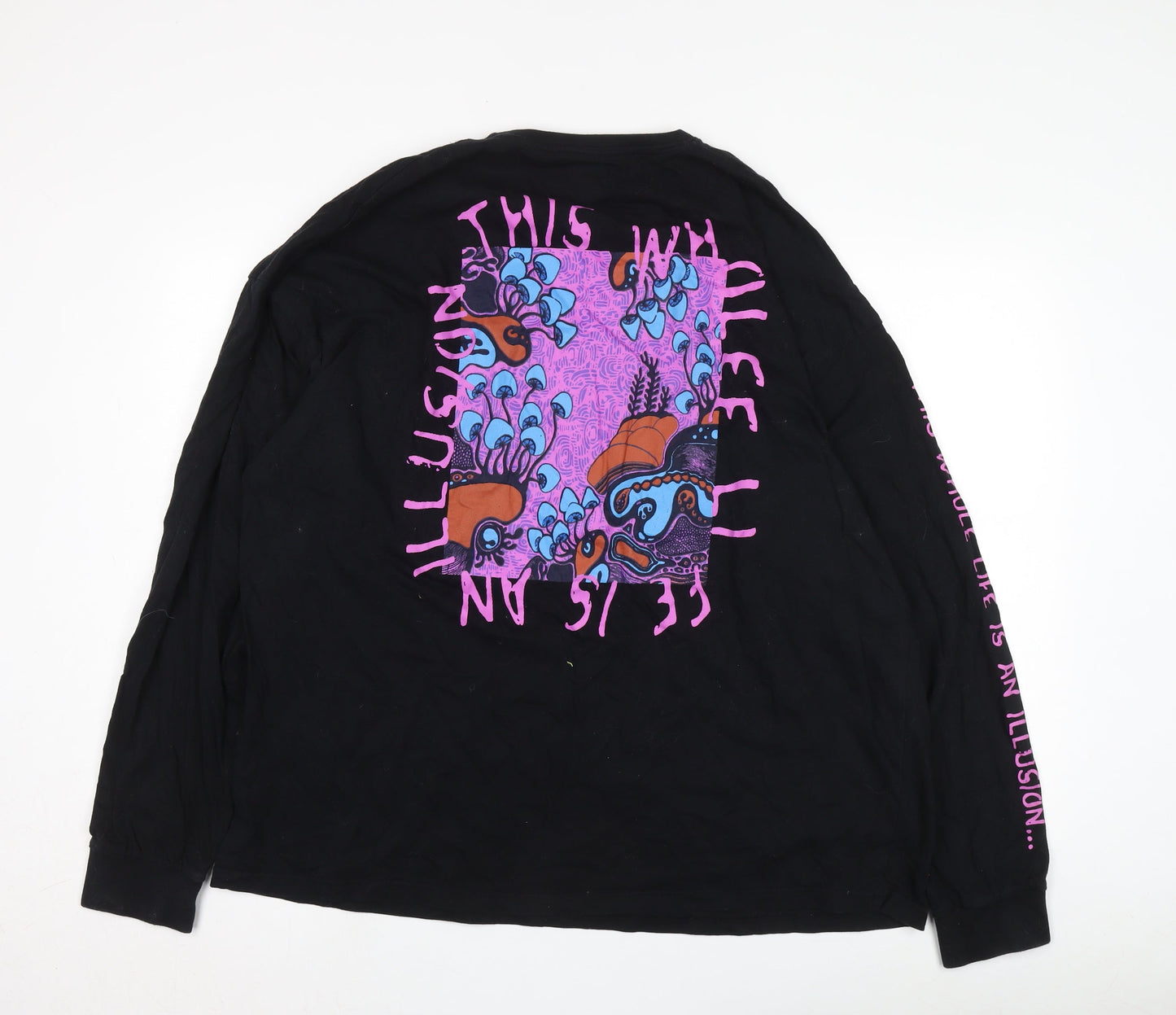 Women’s Black Long Sleeve T-Shirt 2XL Graphic Print