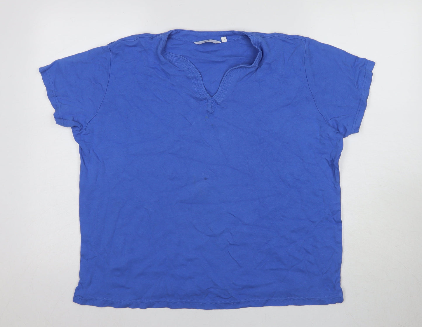 ISLE Women’s Blue V-Neck T-Shirt XL Cotton