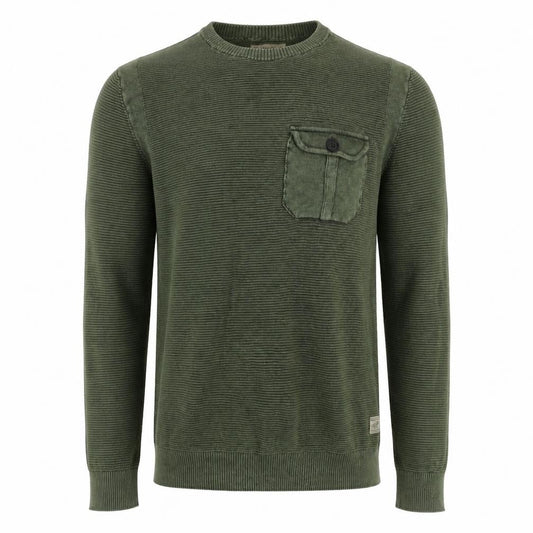 Jack & Jones Men's Green Medium Cotton Pullover Jumper
