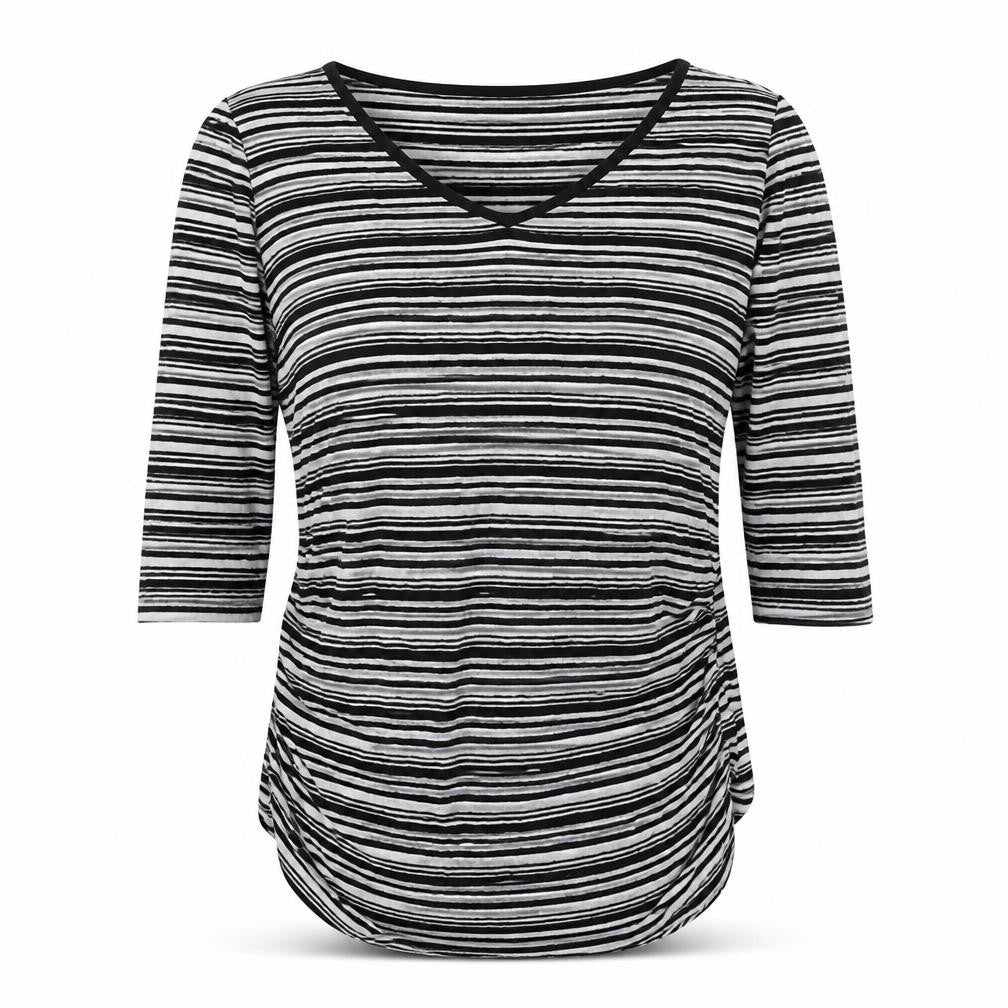 Front view of Red Herring Maternity Black & White Striped T-Shirt, size 10