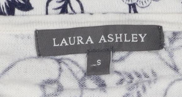 Laura Ashley Women's White Floral Tunic Blouse - S