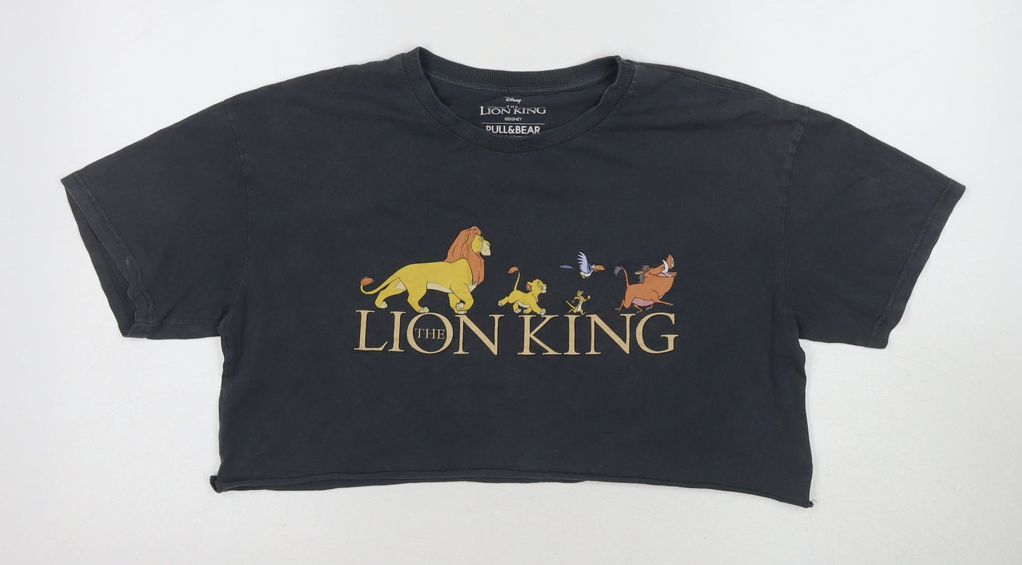 Pull&Bear The Lion King Cropped T-Shirt Black M