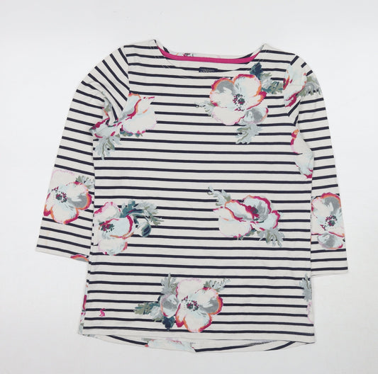 Joules Women's Blue Size 10 3/4 Sleeve Striped T-Shirt