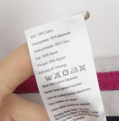 Joules Women's Blue Size 10 3/4 Sleeve Striped T-Shirt