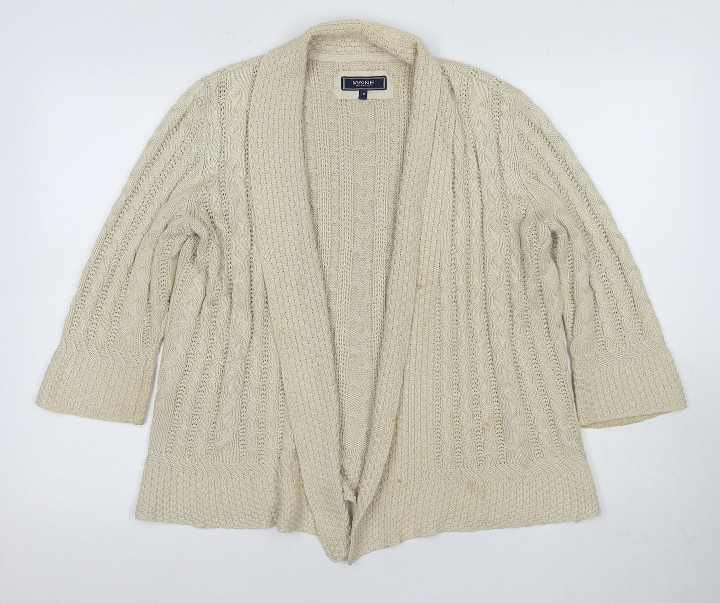 Maine New England Women's Beige Cardigan Size 16