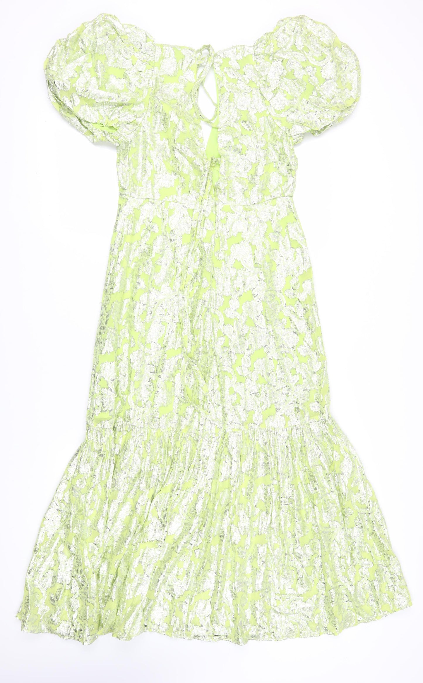 Warehouse Women's Green A-Line Midi Dress, Size 8