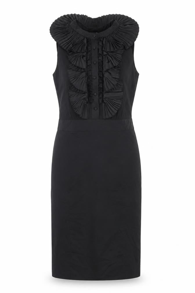 Warehouse Women's Black Sleeveless Ruffle Dress Size 10