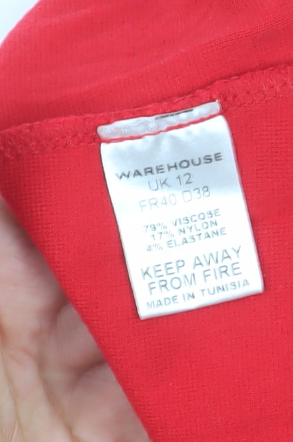 Warehouse Women Red Fit & Flare Short Dress