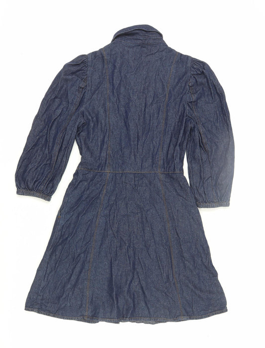 Warehouse Women's Blue Denim Shirt Dress, Size 8