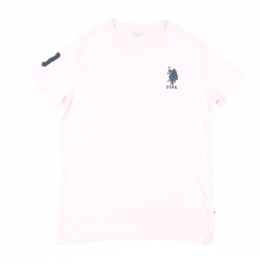 U.S. Polo Assn. Boys Pink T-Shirt 14-15 Years Logo Casual