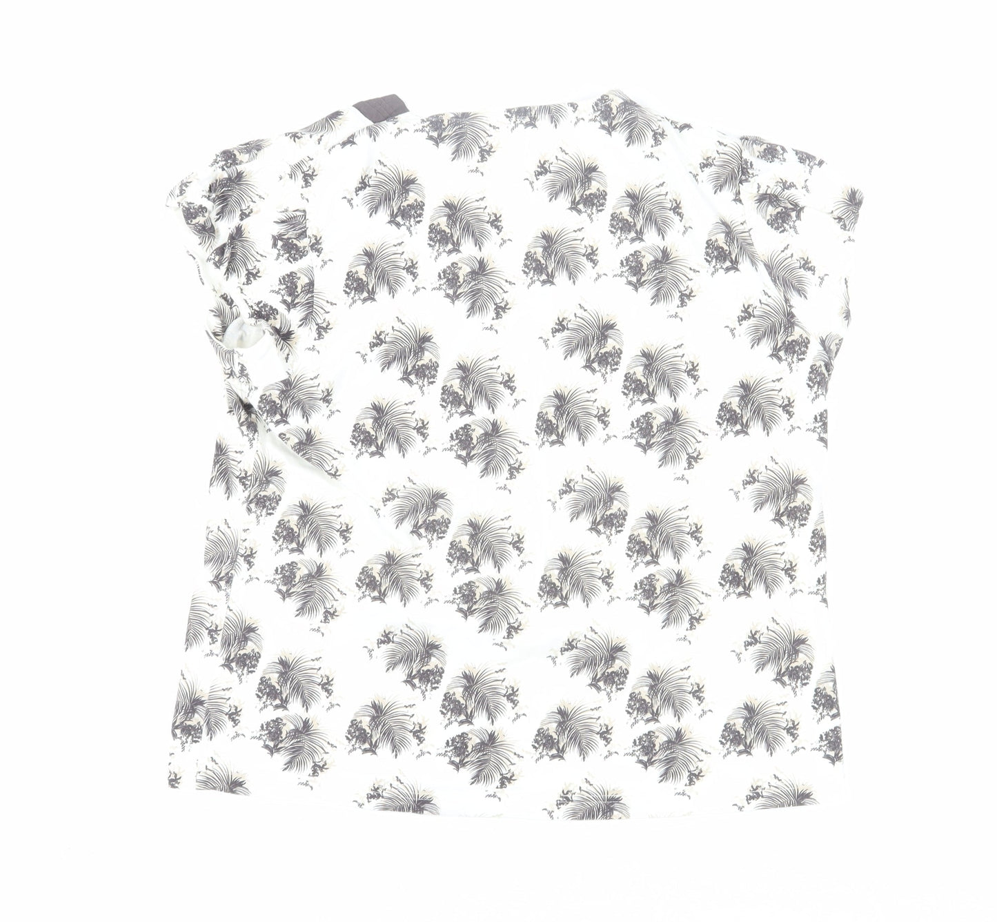 Dash Women's White Floral T-Shirt, Size 18, V-Neck