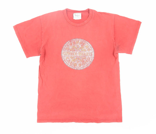 The Beatles Red Unisex T-Shirt, Size M, Music Theme