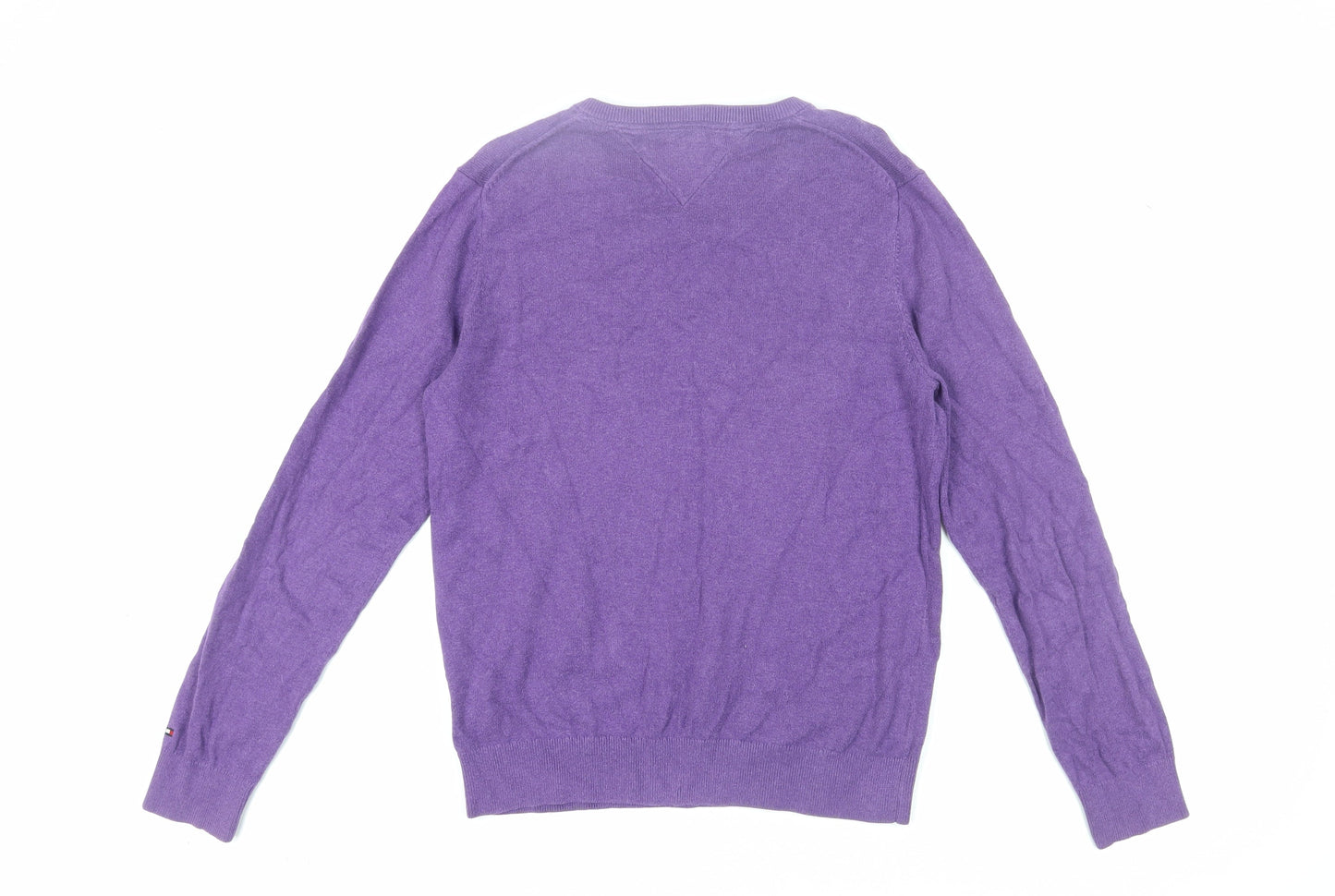 Tommy Hilfiger Men's Purple V-Neck Pullover Jumper S