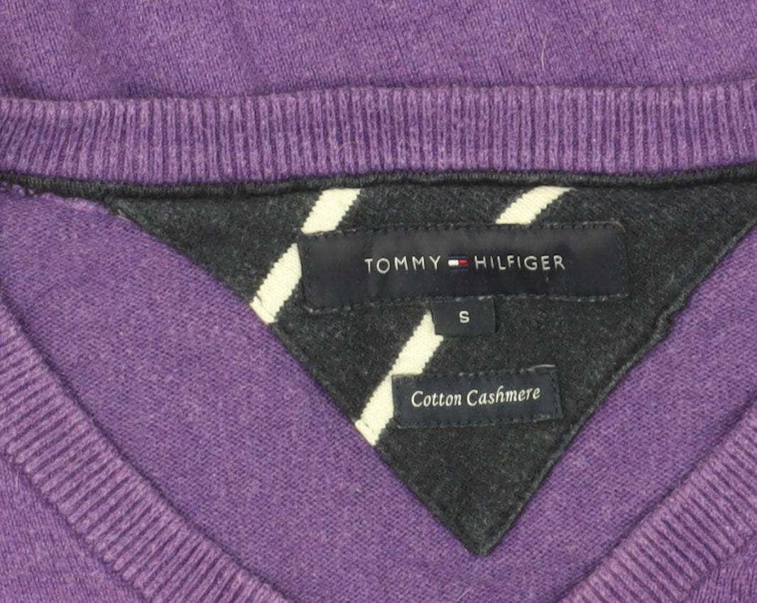 Tommy Hilfiger Men's Purple V-Neck Pullover Jumper S