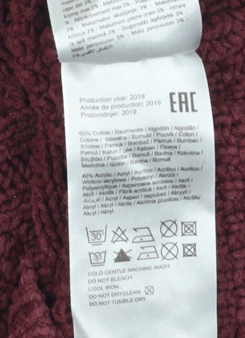 Vero Moda Women's Red Pullover Jumper, S, Crew Neck, Knit