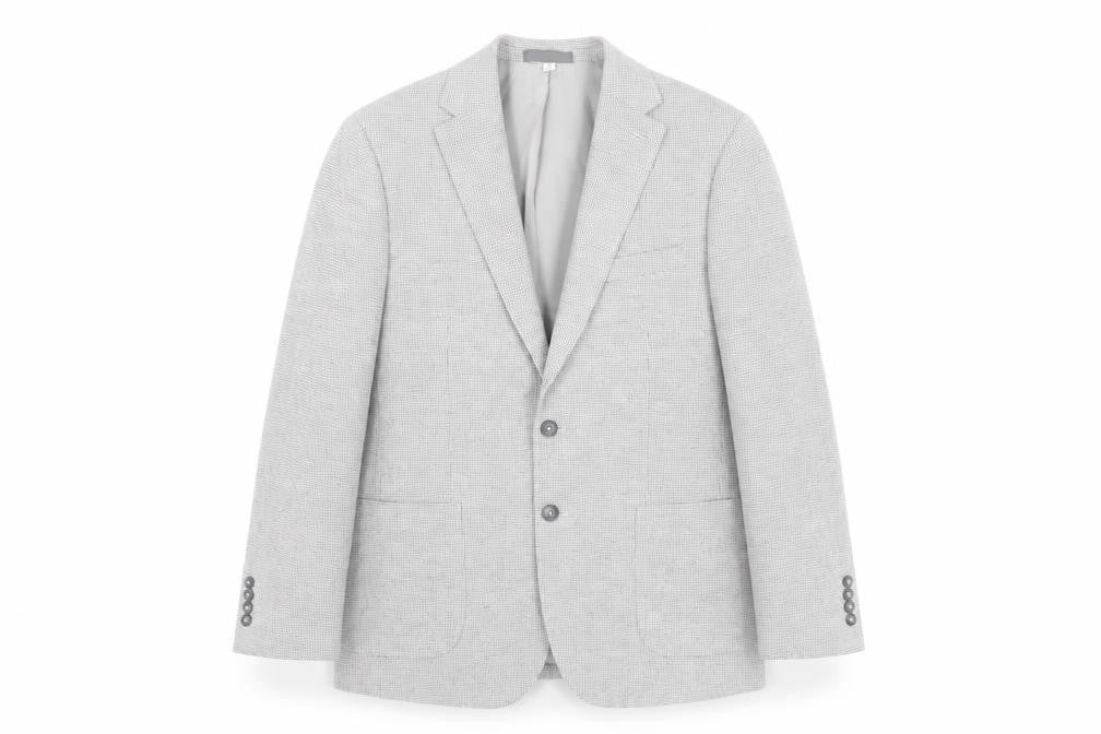 Marks and Spencer Men's Grey Checked Blazer Size 42 Regular