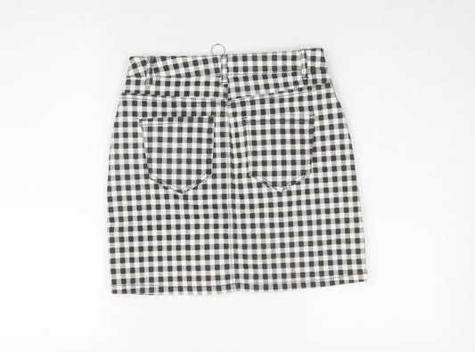 Denim Co Women's Black & White Checked Skirt, Size 10