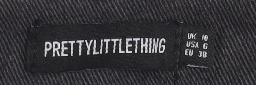 PrettyLittleThing Women's Short Black Cargo Skirt Size 10