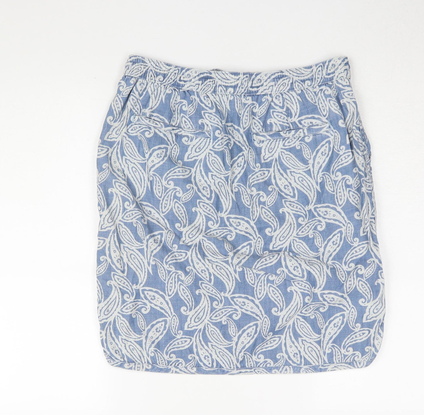 Marks and Spencer Women's Blue Paisley Skirt Size 10