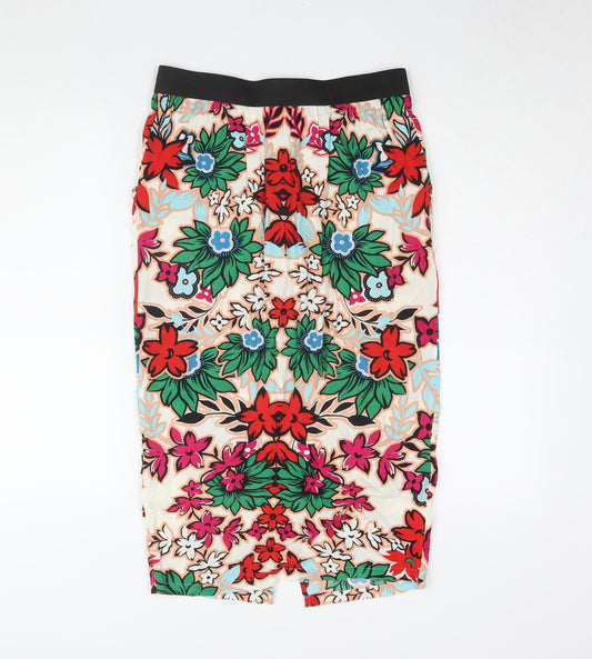 Warehouse Women's Multicoloured Floral Skirt Size 12